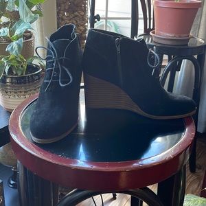 Lucky Brand wedge booties. Size 9